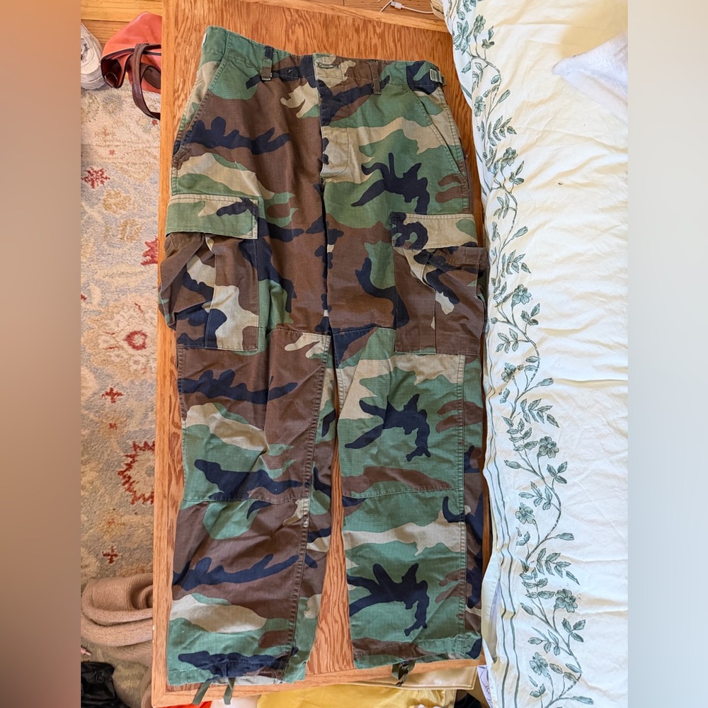 Camouflage Cargo Pants - Classic Green Camo REAL ARMY VINTAGE